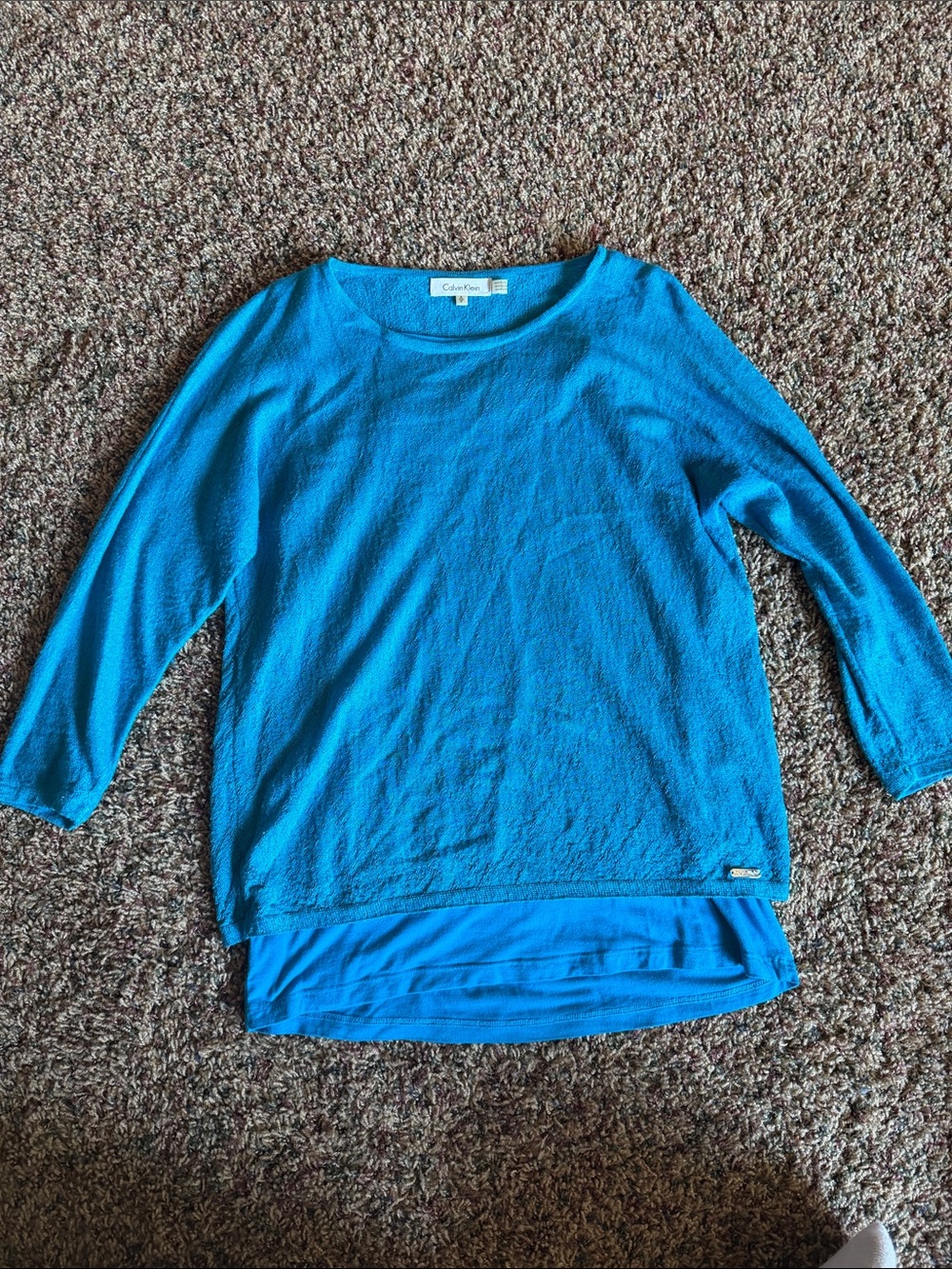 Calvin Klein Teal Lightweight Women's 2 Layer Top - Small